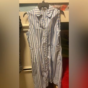 Blue and white dress